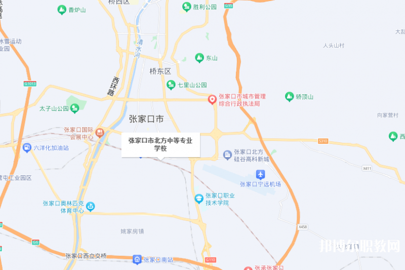 張家口市北方中等專業學校地址，乘車路線